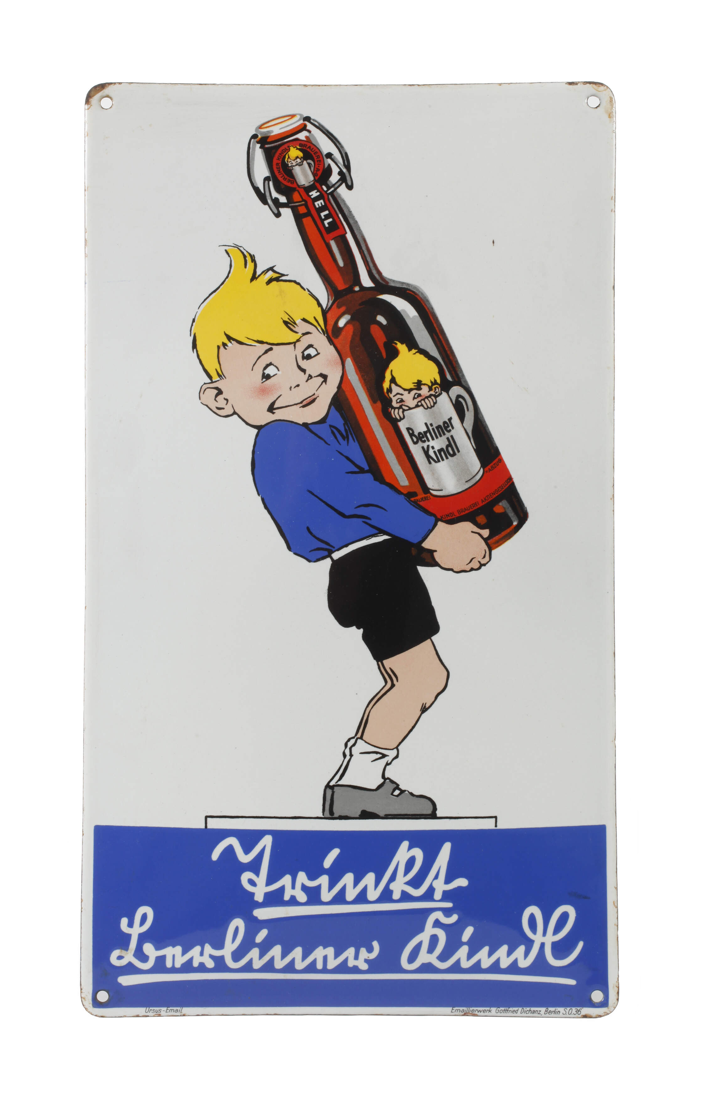 Emailleschild Berliner Kindl