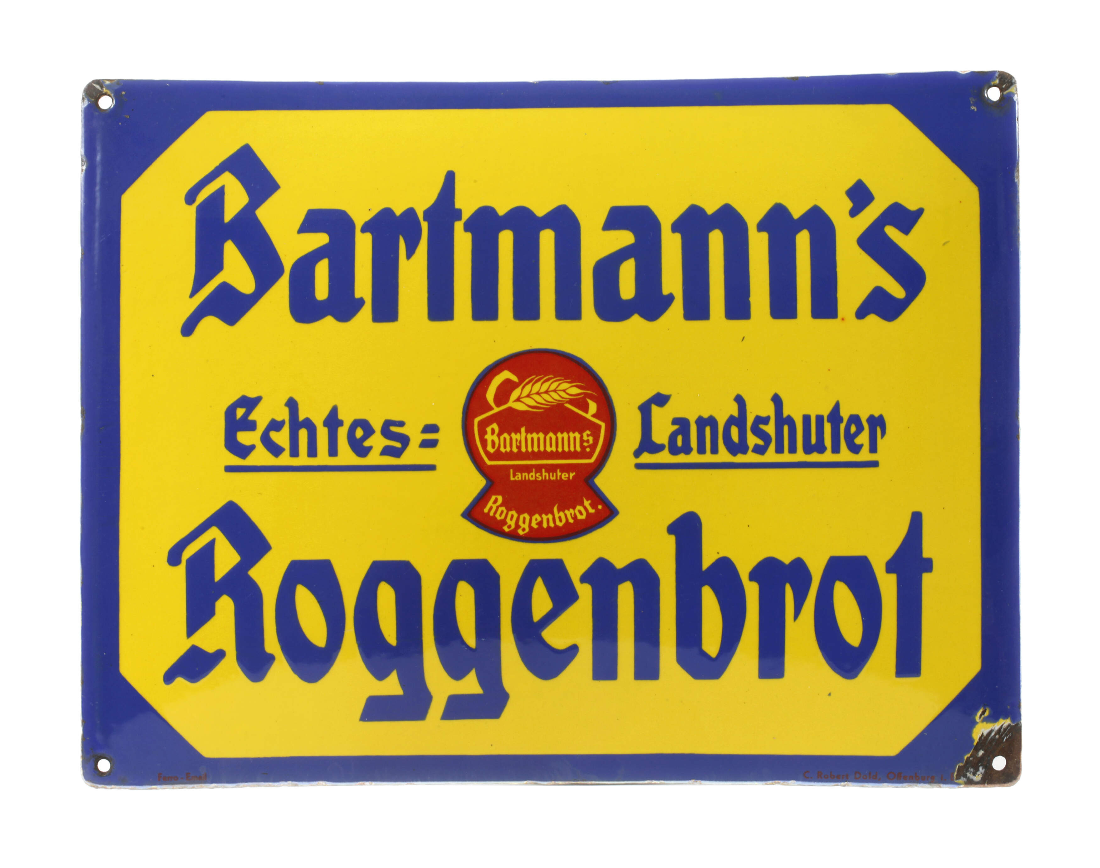 Emailleschild Bartmann