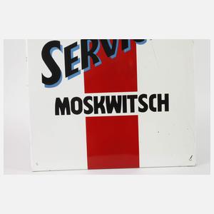Emailleschild Moskwitsch