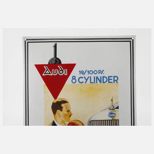 Emailleschild Audi 8 Zylinder