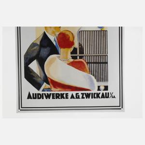 Emailleschild Audi 8 Zylinder