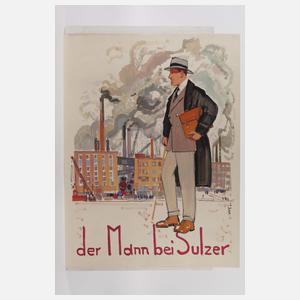 Willy Friedrich Burger, Plakatentwurf "Der Mann bei Sulzer"