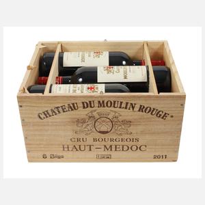 Sechs Flaschen Rotwein