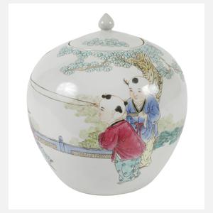 Deckelvase Famille rose