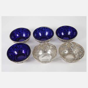 Sechs Silberschalen