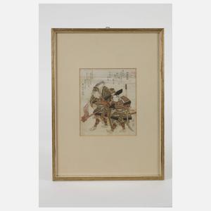 Yashima Gakutei, Samurai und Geisha