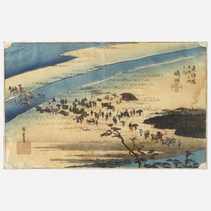 Utagawa Hiroshige, Szene am Oi-Fluss