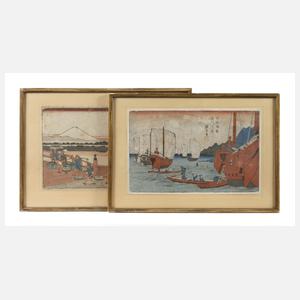 Utagawa Hiroshige, Zwei Holzschnitte