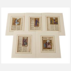Konvolut indopersische Buchmalereien