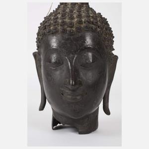Bronzehaupt des Buddha Shakyamuni