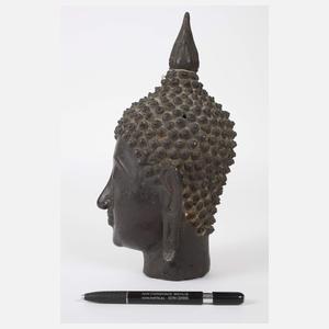 Bronzehaupt des Buddha Shakyamuni