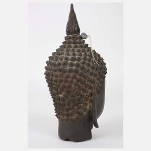 Bronzehaupt des Buddha Shakyamuni