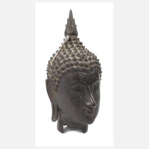 Bronzehaupt des Buddha Shakyamuni