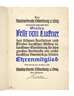 Ehrenurkunde an Graf Felix von Luckner