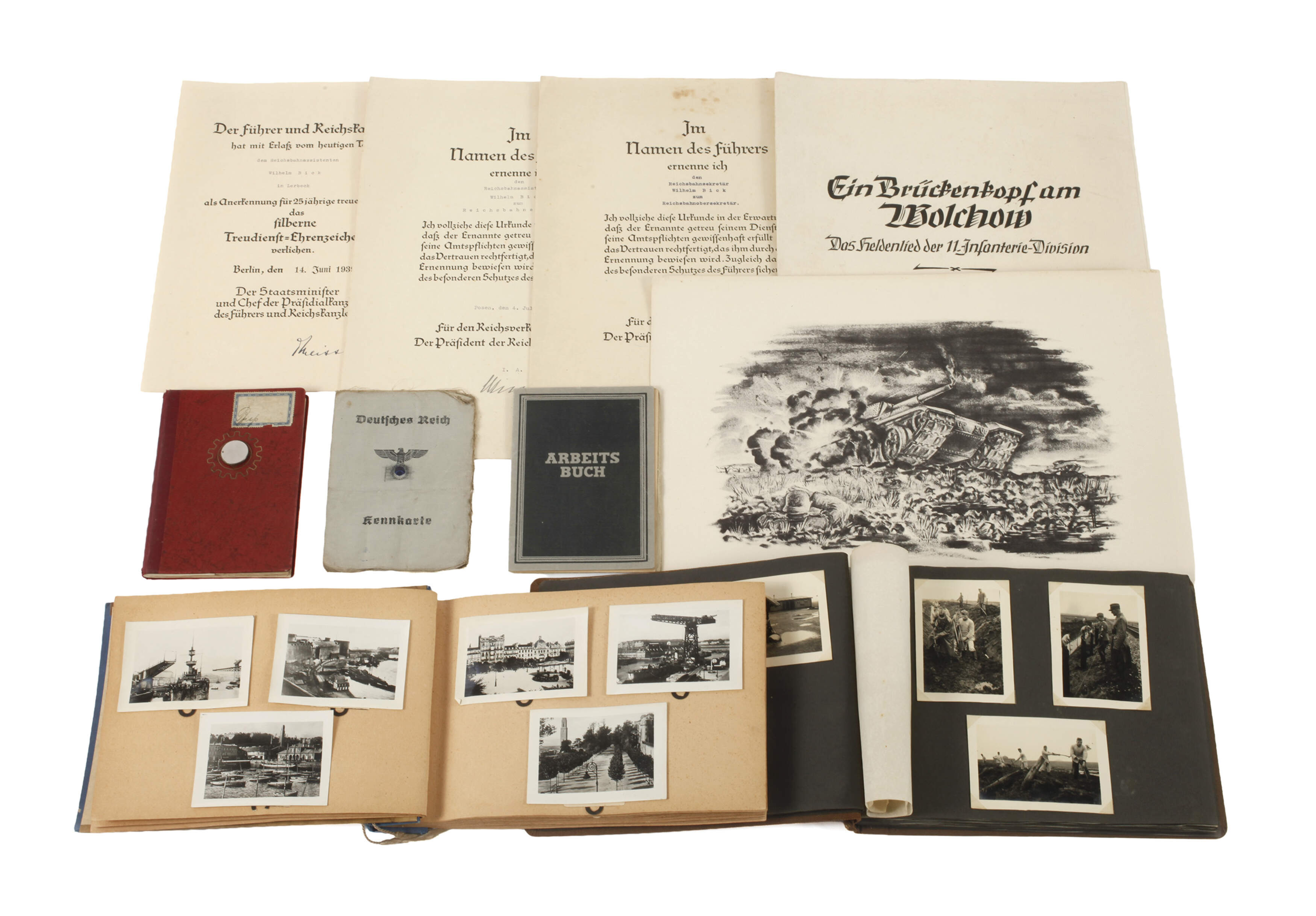 Dienstzeitalben, Urkunden und Papiere 2. Weltkrieg