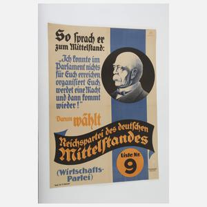 Plakat Reichspartei des deutschen Mittelstandes