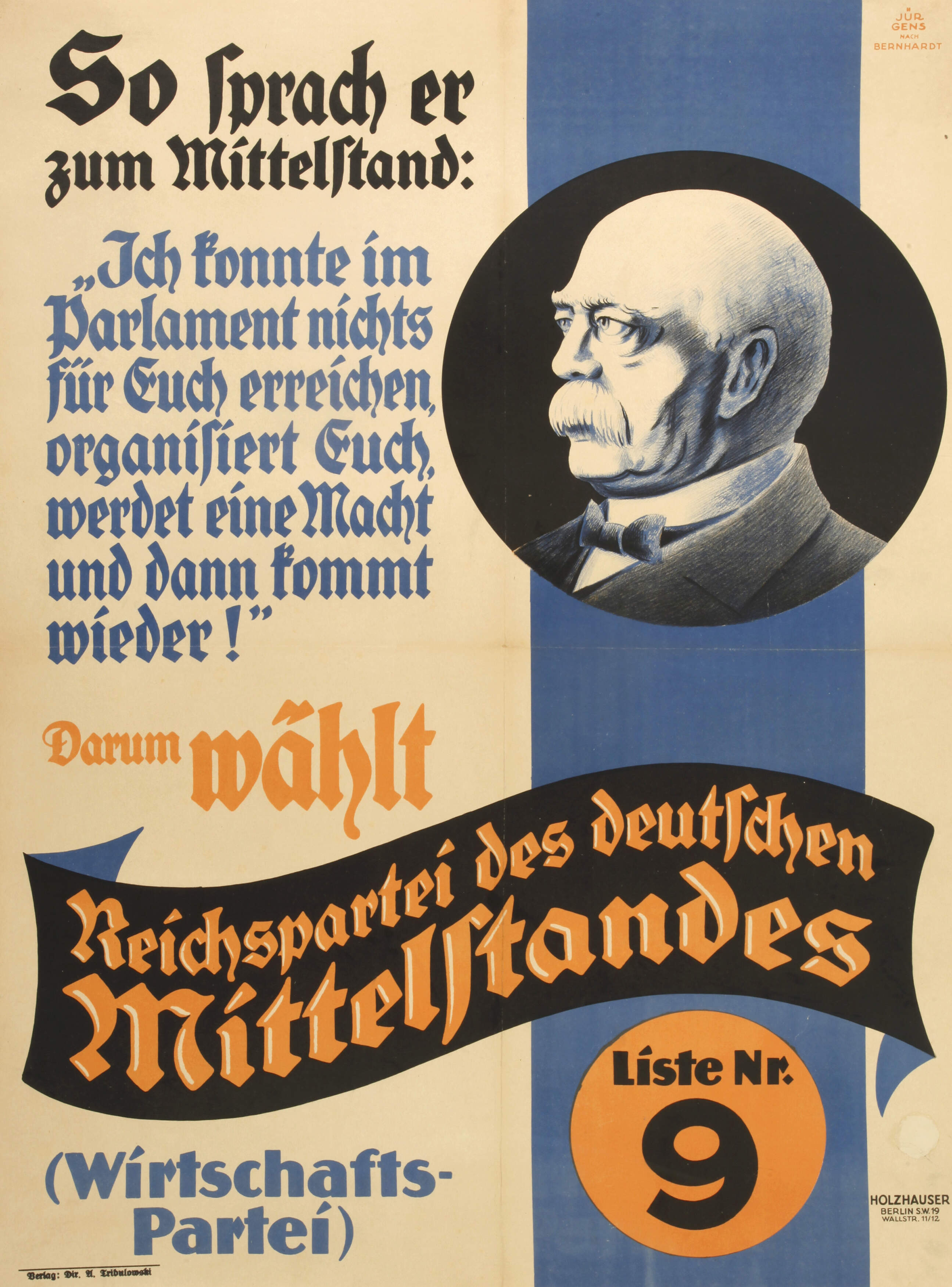 Plakat Reichspartei des deutschen Mittelstandes
