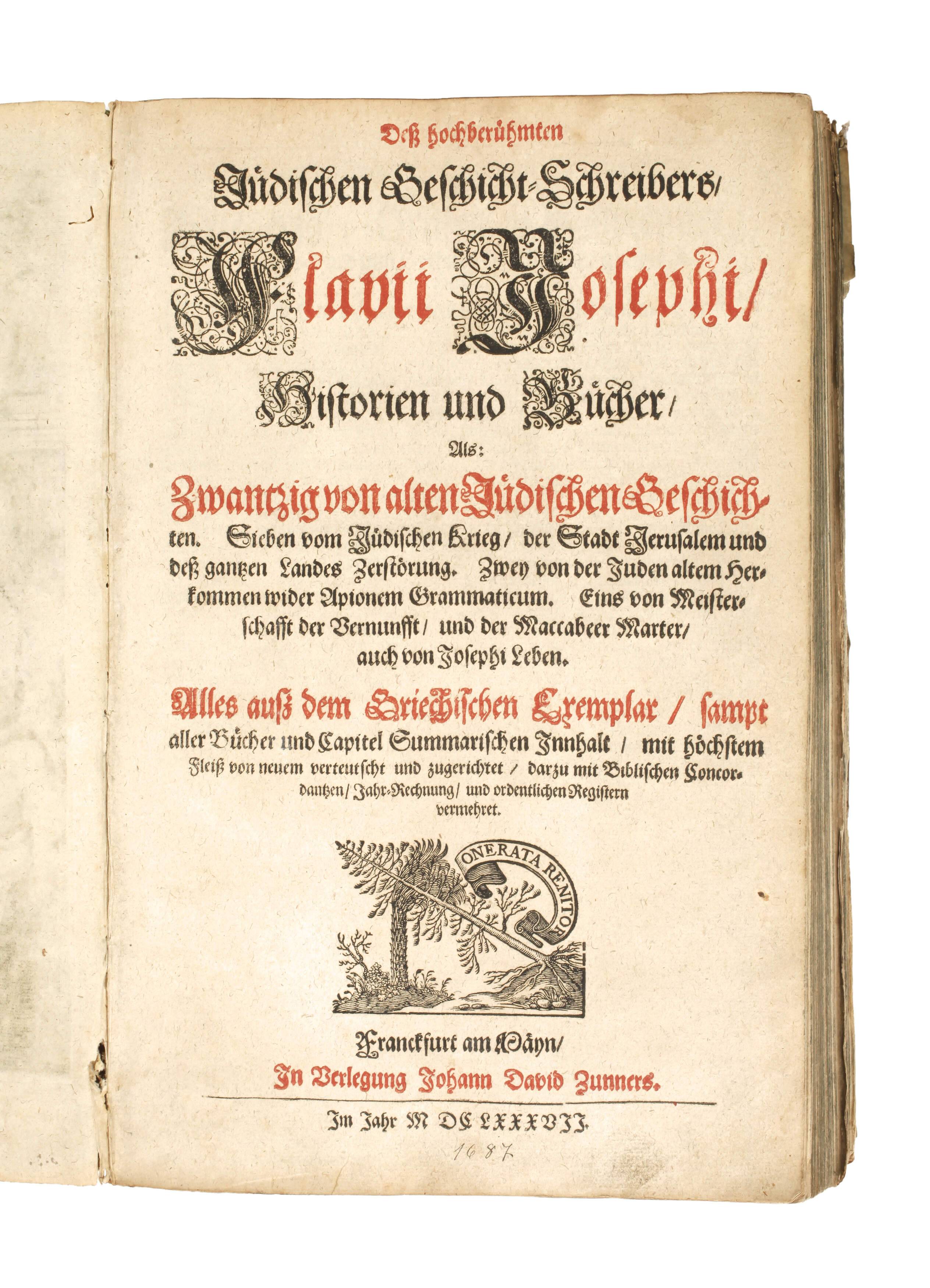 Jüdische Historie Flavius Josephi 1687