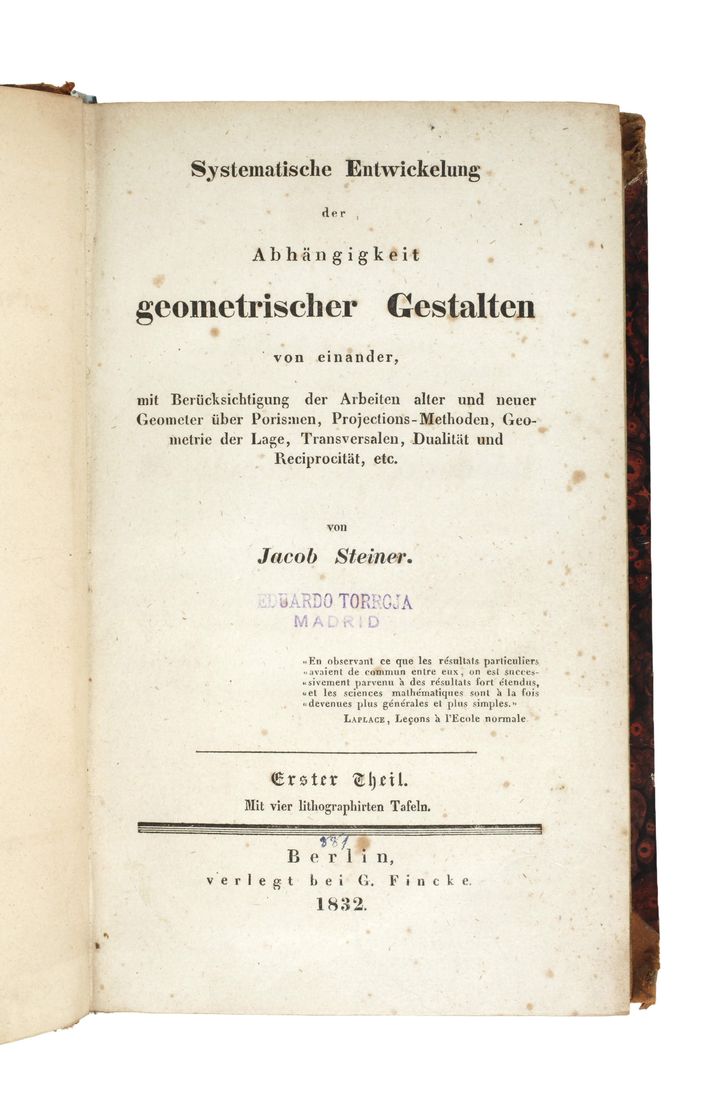 Jacob Steiner, Systematische Entwickelung