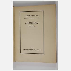 Sammlung Widmungsexemplare Joachim Ringelnatz