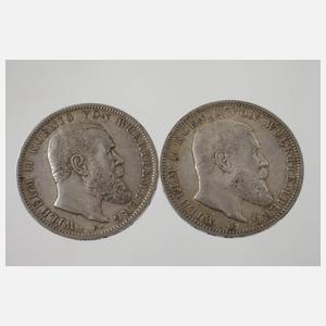Zwei Silbermünzen Württemberg