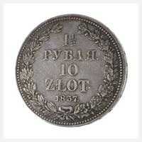 1 1/2 Rubel 10 Zloty Polen, russische Herrschaft111
