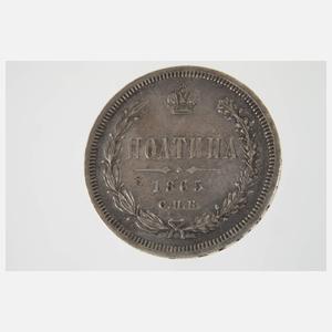 1/2 Rubel, Poltina, Polen russische Herrschaft