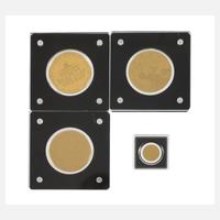 Konvolut Gedenkprägungen in Gold111