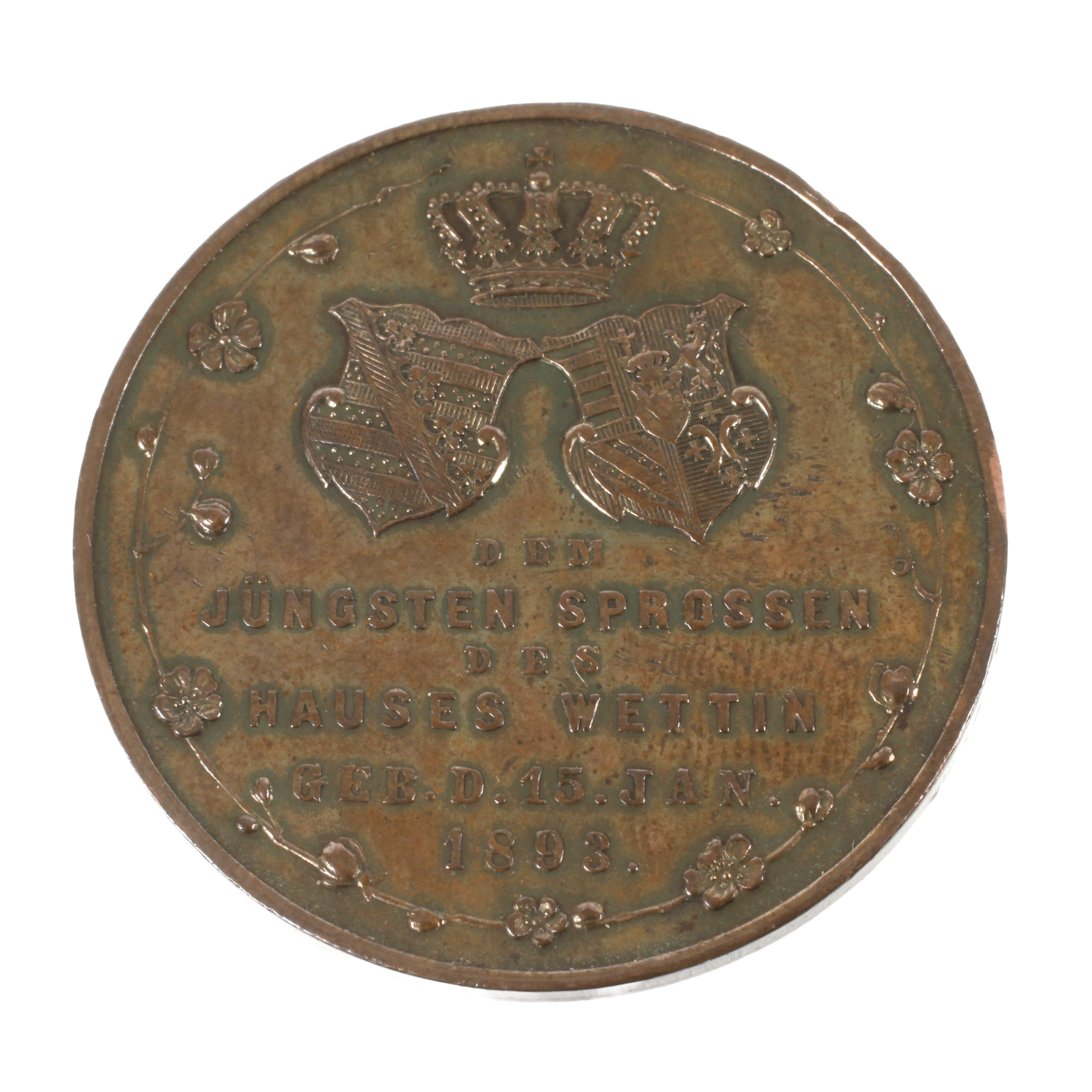 Medaille zur Geburt des Prinzen Georg von Sachsen