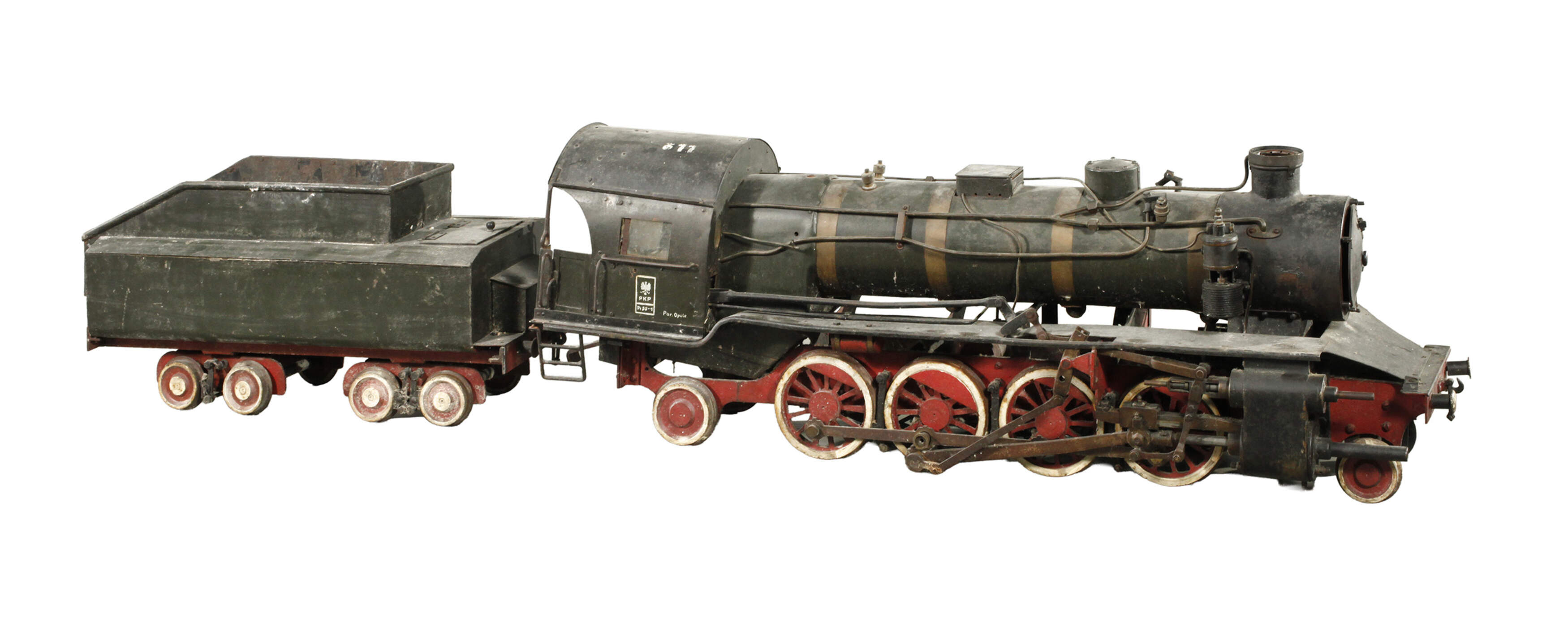 Große Gartenbahn-Dampflok mit Kohlefeuerung