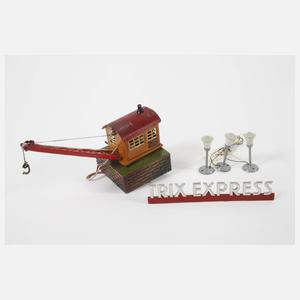 Märklin Bahnhof "Friedrichshafen" und Sockelkran