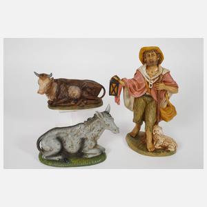 Große Weihnachtskrippe mit Figuren
