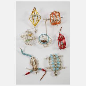 Konvolut Gablonzer Christbaumschmuck als Tiere