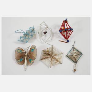 Konvolut Gablonzer Christbaumschmuck als Tiere