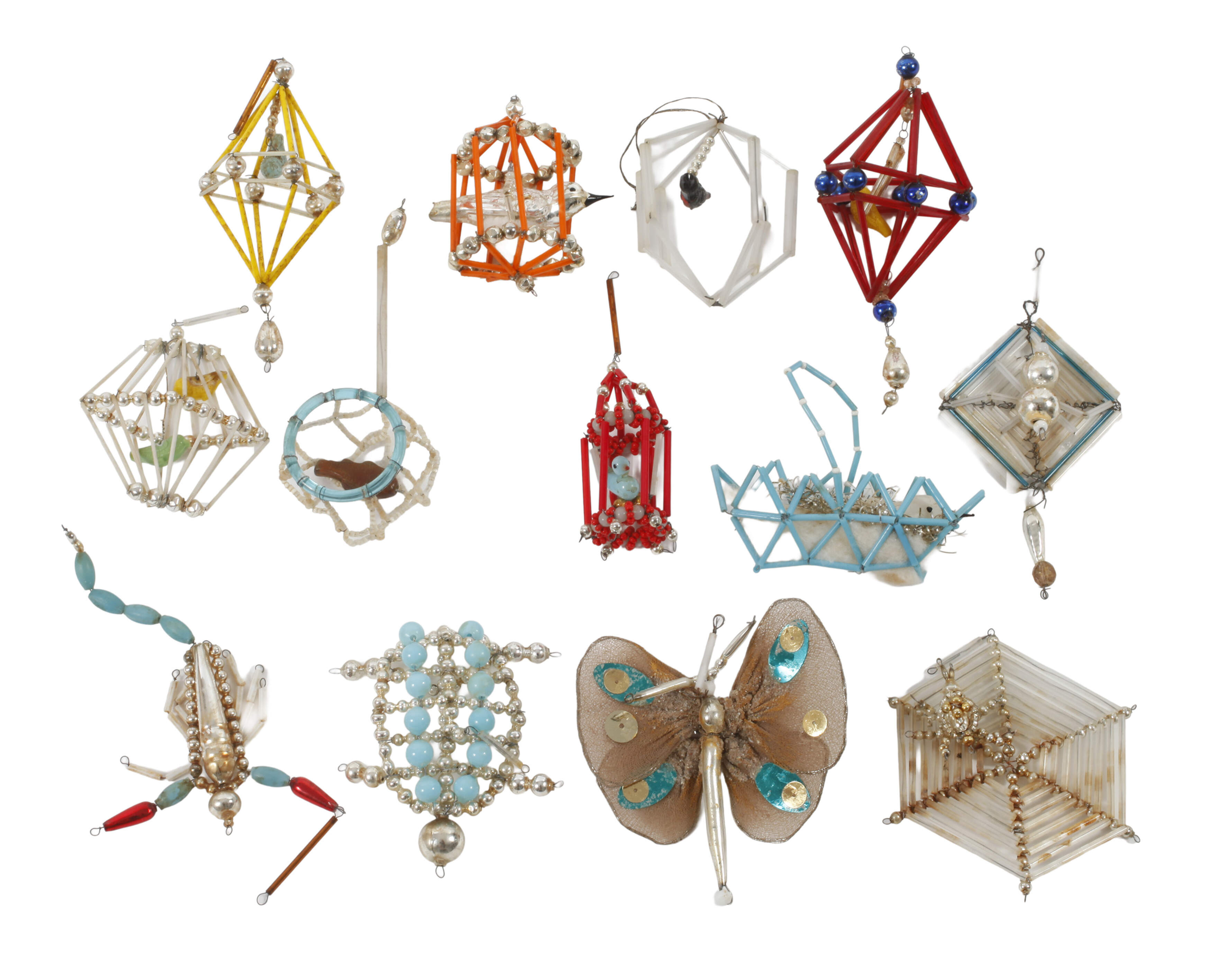 Konvolut Gablonzer Christbaumschmuck als Tiere