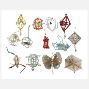 Konvolut Gablonzer Christbaumschmuck als Tiere