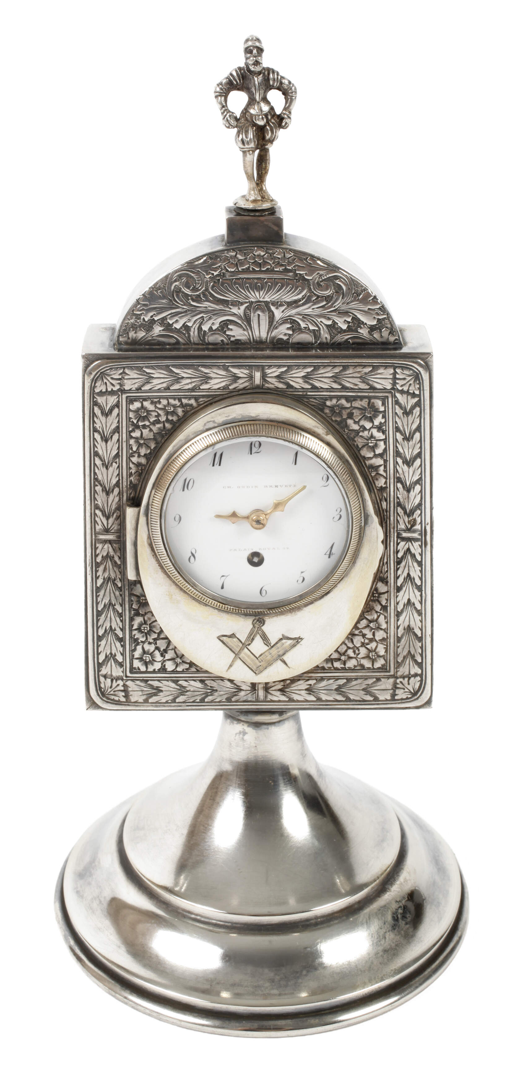 Tischuhr Freimaurer Silber
