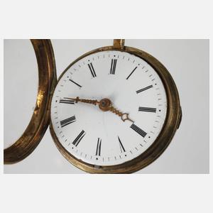 Spindeltaschenuhr mit Emailledekor