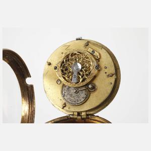 Spindeltaschenuhr mit Emailledekor
