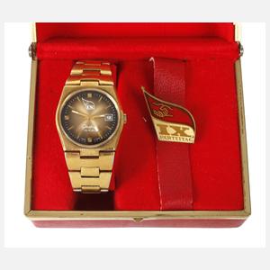 Glashütte Präsentuhr zum IX. Parteitag der SED