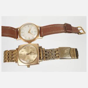 Zwei Armbanduhren Glashütte