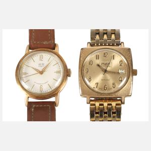 Zwei Armbanduhren Glashütte