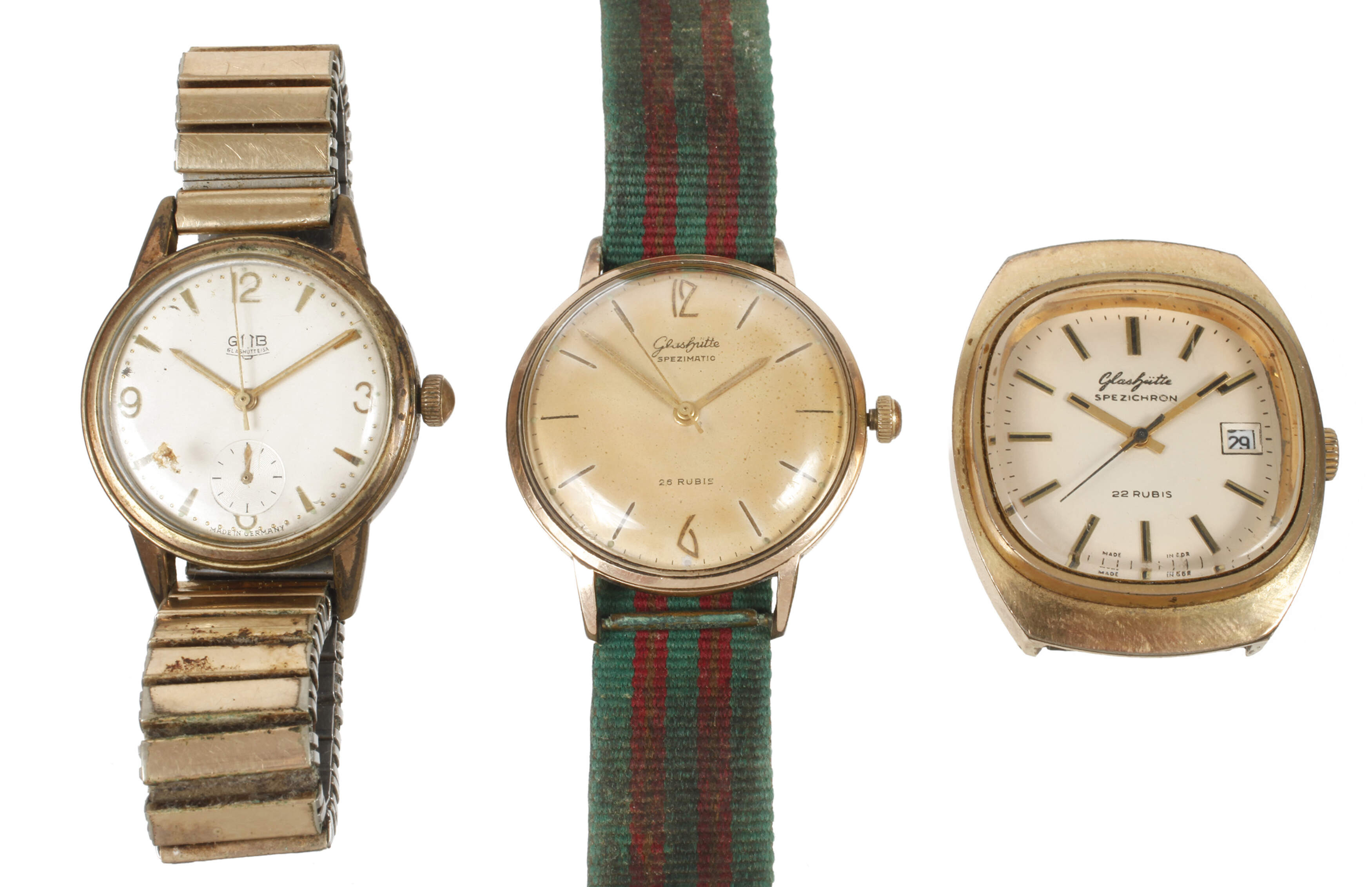 Drei Herrenuhren Glashütte