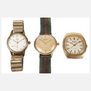Drei Herrenuhren Glashütte