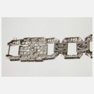 Diamantarmband Platin Art déco