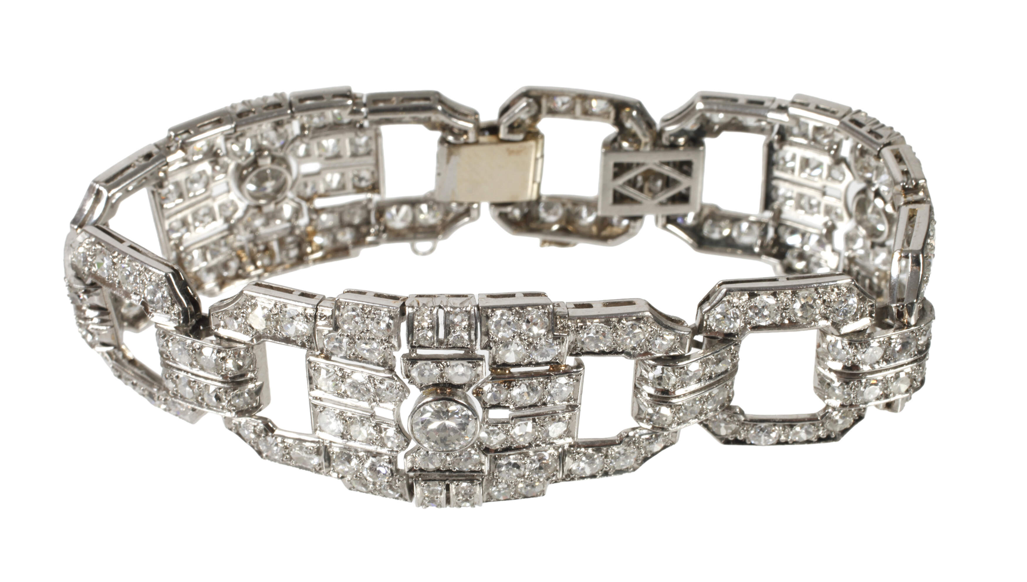 Diamantarmband Platin Art déco