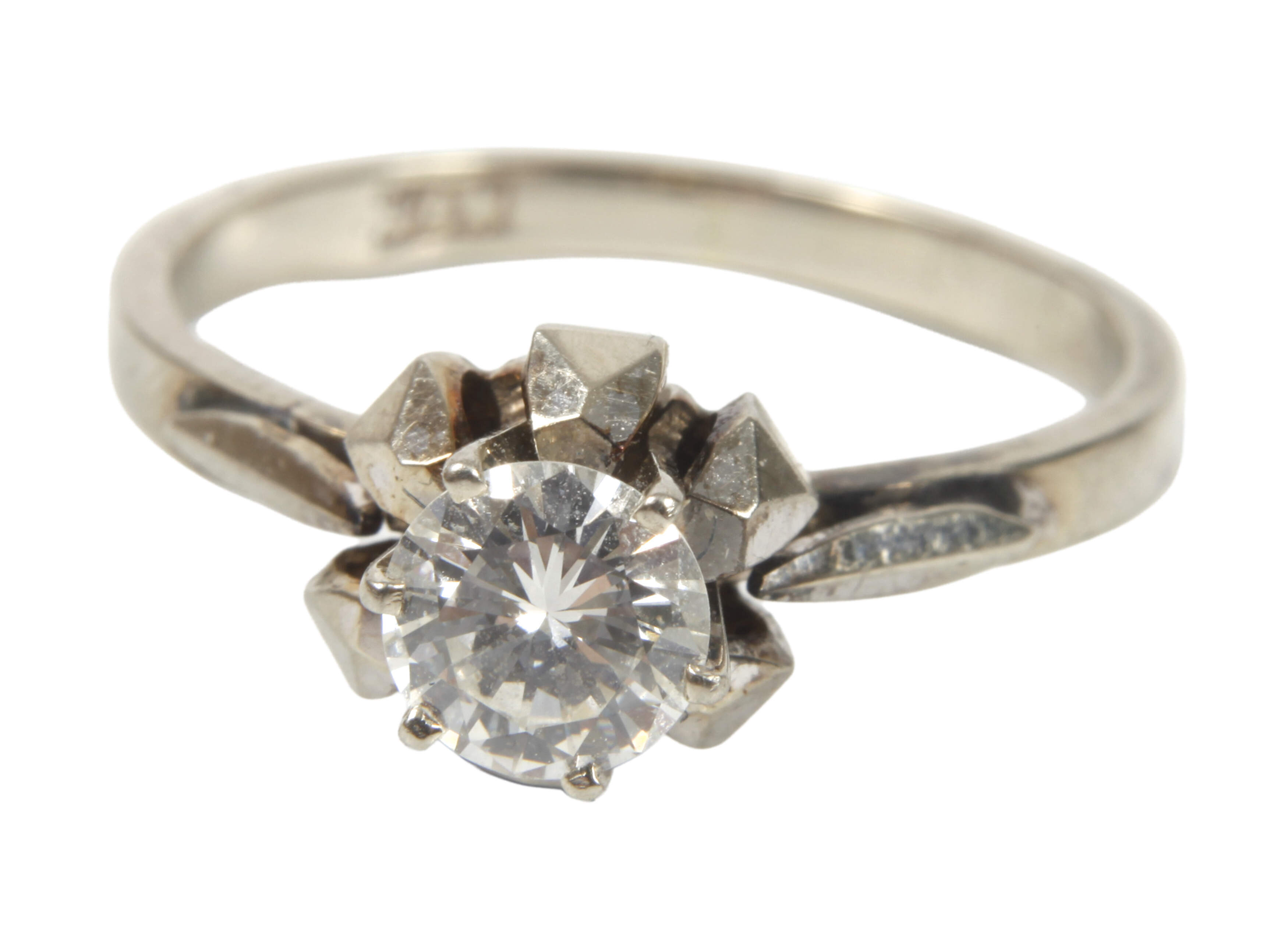 Solitärring mit Brillant von ca. 0,5 ct