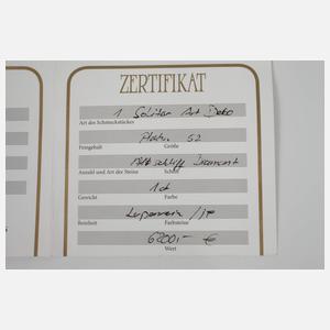 Platinring mit Brillant von ca. 1,1 ct