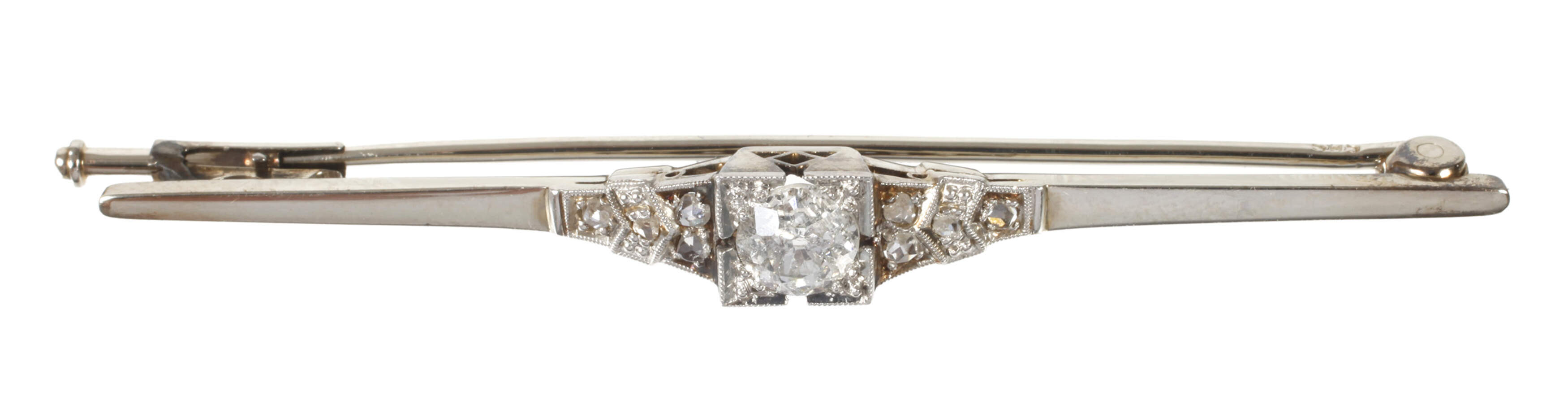 Stabbrosche mit Diamanten Art déco