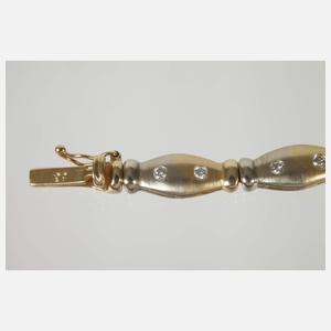 Bicolor-Armband mit Brillanten